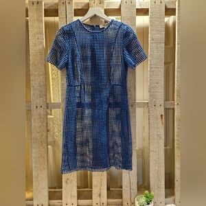 Diane Von Furstenberg blue chain mail dress size 2